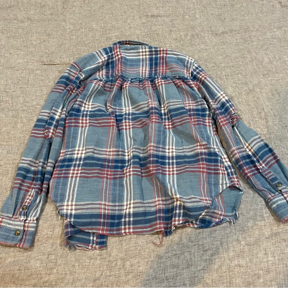 American Eagle Blue Button Down Flannel Size XS - Picture 14 of 15